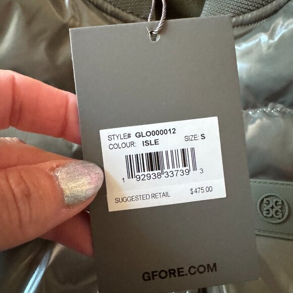 NWT G/FORE Circle G’s Coated Nylon Puffer Vest in Isle Green - Picture 4 of 11